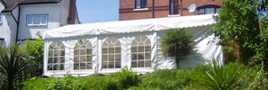 White Marquee in Terraced Garden