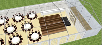 Marquee Catering Section 3D planing view