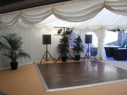 Marquee Linings above Dance Floor