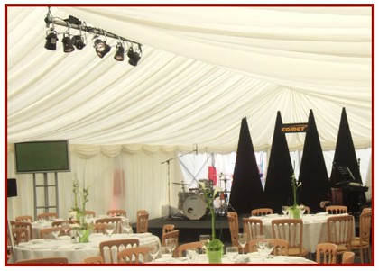 Marquee Linings with Lighting Rig